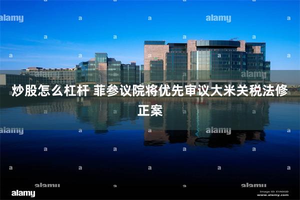 炒股怎么杠杆 菲参议院将优先审议大米关税法修正案