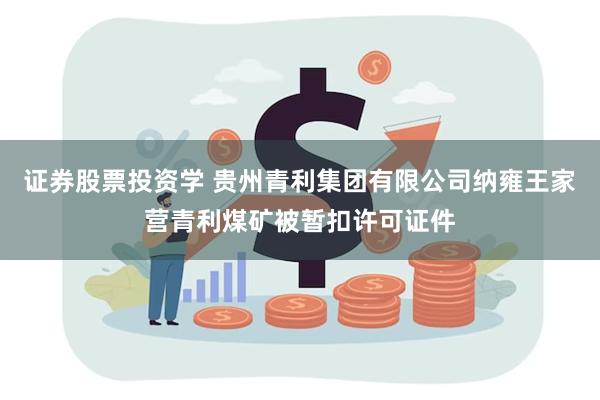 证券股票投资学 贵州青利集团有限公司纳雍王家营青利煤矿被暂扣许可证件