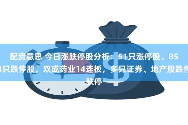 配资意思 今日涨跌停股分析：51只涨停股、854只跌停股，双成药业14连板，多只证券、地产股跌停