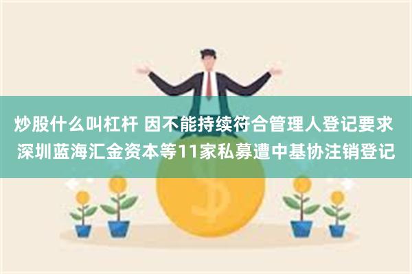 炒股什么叫杠杆 因不能持续符合管理人登记要求 深圳蓝海汇金资本等11家私募遭中基协注销登记