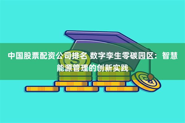 中国股票配资公司排名 数字孪生零碳园区：智慧能源管理的创新实践